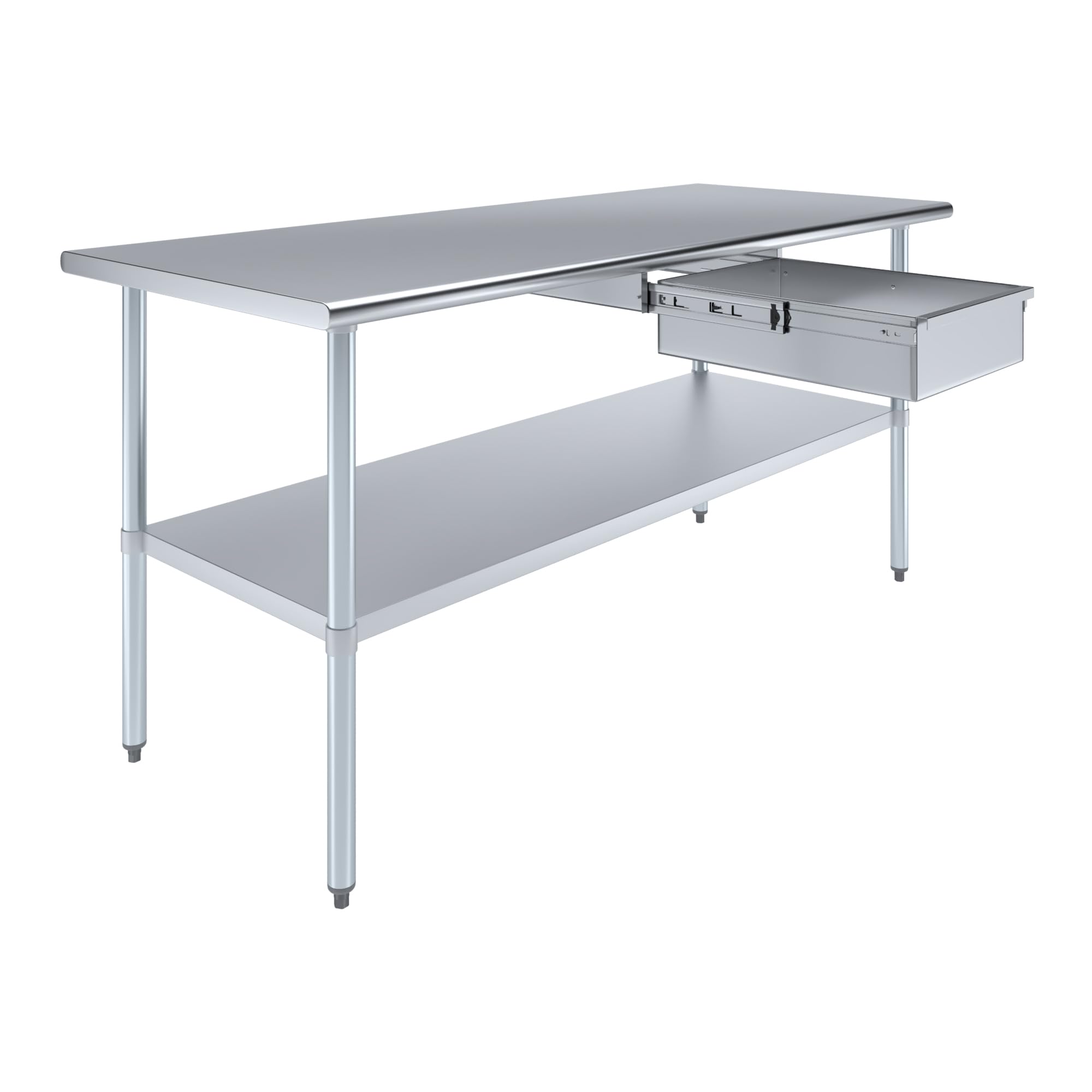 AmGood Stainless Steel Table with Drawer | Commercial &amp; Residential Kitchen Laundry Garage Utility Bench | NSF Metal Prep Table (Stainless Steel Table + Drawer, 72" Long x 30" Deep)