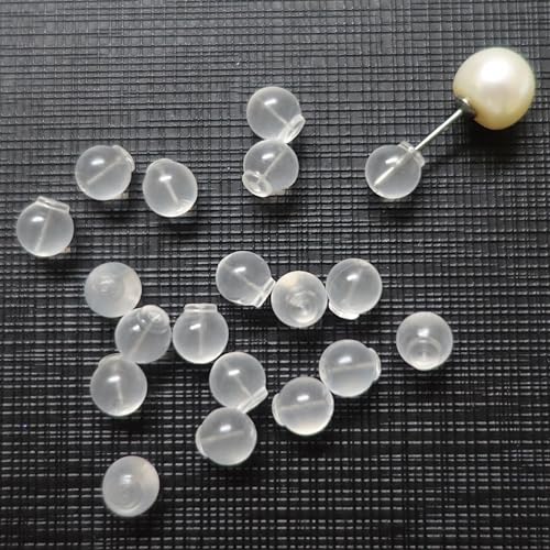 OwlkOrmy 102pcs Comfort Impenetrable Soft Safety Earring Backs TPE Medical Grade Material (Same as Pacifier's) Fit with All Types of Earrings (Clear)