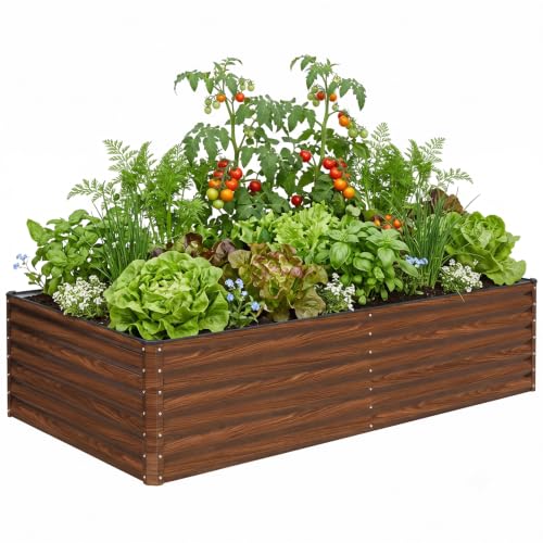 SnugNiture Galvanized Raised Garden Bed 8x4x2FT Outdoor...