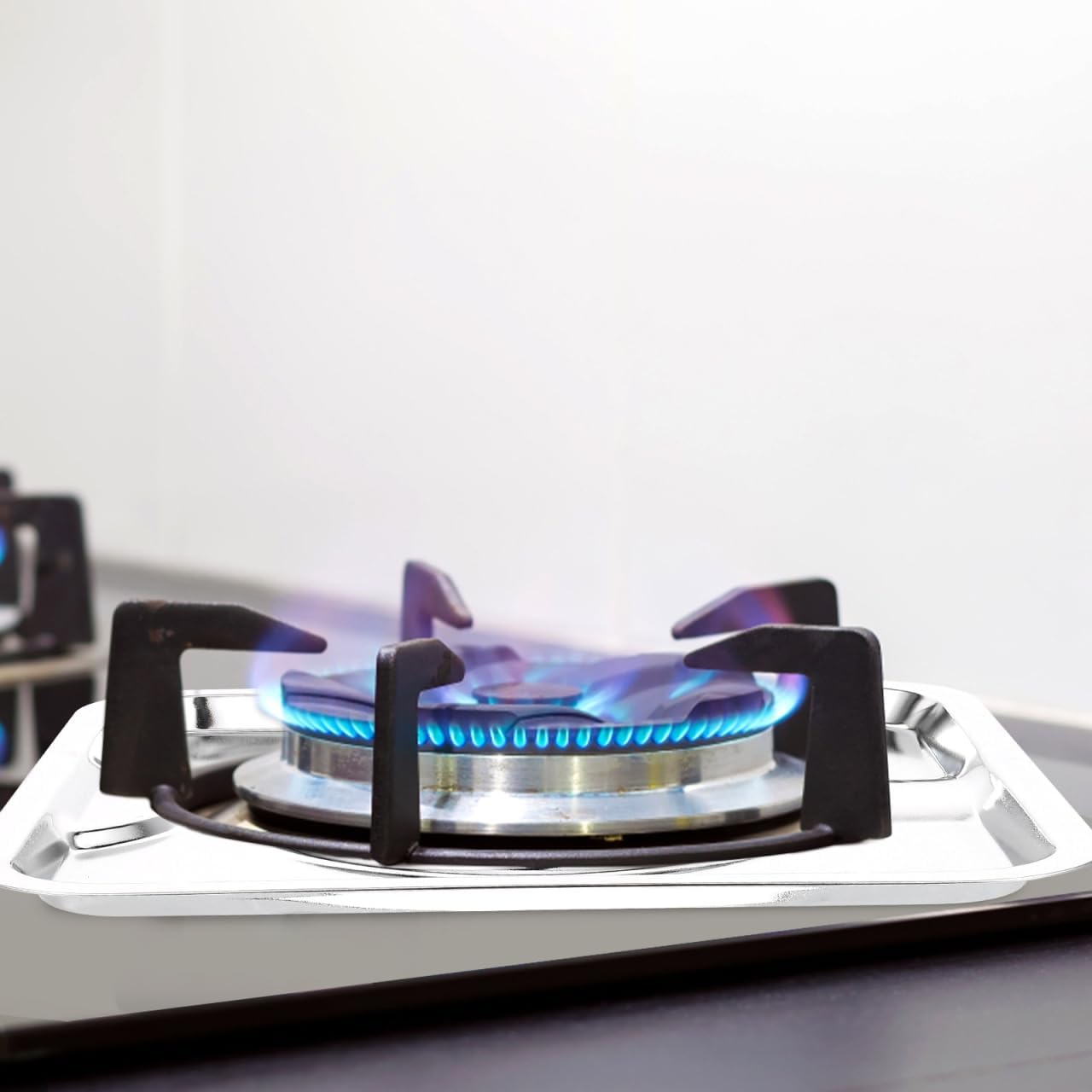 Angoily Square Gas Stove Burner Covers 7.67 Inch Heat Resistant Drip Pans Oil Drip Tray Easy to Clean for Kitchen Range Protection