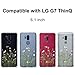 Unov Case Compatible with LG G7 ThinQ Case Clear with Design Soft TPU Shock Absorption Slim Embossed Pattern Protective (Flower Bouquet)