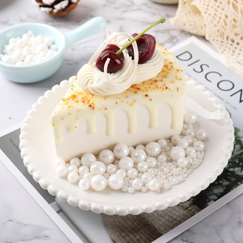 Image of White Sprinkles for Cake Decorating, 4 Sizes Edible Pearl Sprinkles, 7.8oz