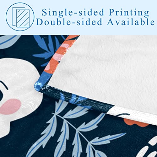 Couverture plaid squelette et fleurs 150x100 cm pour lit et canapé - 5