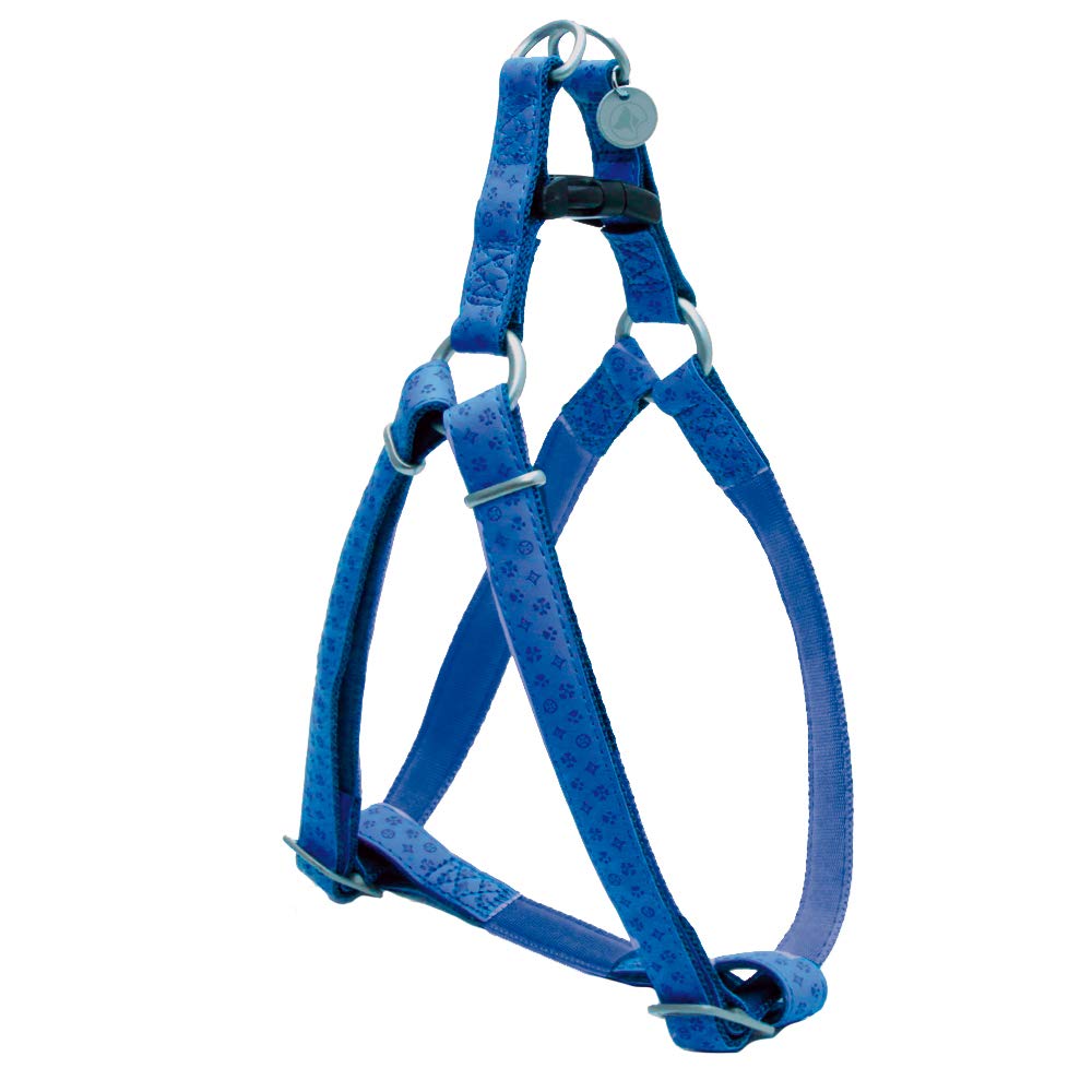 Croci My Lord Leatherette Adjustable Harness, 25-40 mm x 10 mm, Navy Blue