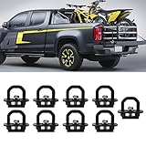 PARTOL Tie Down Anchor Truck Bed Tie Downs Side Wall Hook Rings for 2007-2018 Chevy Silverdo GMC Sie