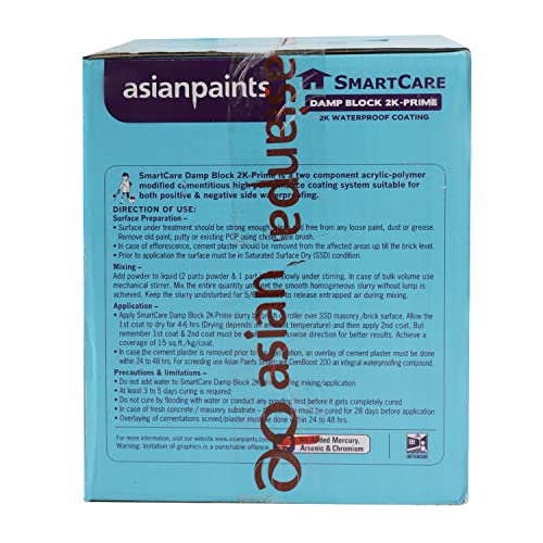 Image of Asian Paints SmartCare Damp Block 2k - Prime | 2k Waterproof Coating | Lasting Protection Against Efflorecence | High Performance Waterproof Coating - 15kg