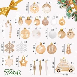 Deckthehalls christmas ornaments 72 count christmas balls shatterproof christmas decorations for tree gold plastic ornaments champagne  urban country home decor