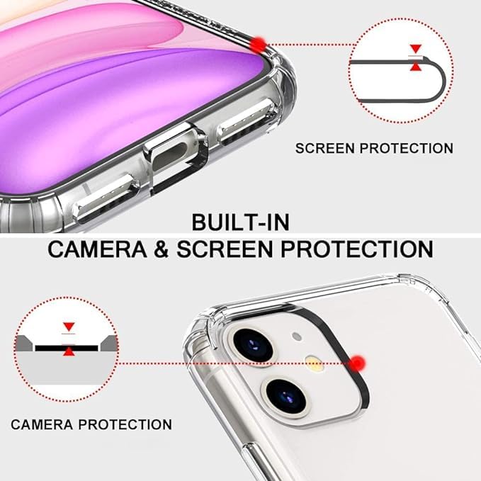 Image of DARKFIT Back Case Cover Compatible with iPhone 11 | TPU + Poly Carbonate Ultra Hybrid Camera Bump Protection | Scratch-Resistant Back Case Cover | Clear Case | Pack of 1