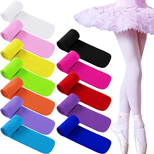 Handepo 12 Pcs Ballet Dance Tight Girls Halloween Footed Tights Soft Stockings for 6-8 Years Old Girls Cosplay Performance