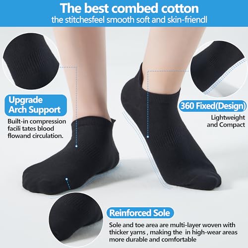 Image of Corlap Ankle Socks Women /Men 8-12Pairs Low Cut No Show Thin With Heel Tab | Ladies White Low Rise Short Summer Athletic Running Workout Sneaker Yoga Pilates Footies Lightweight Socks 7-9 9-11