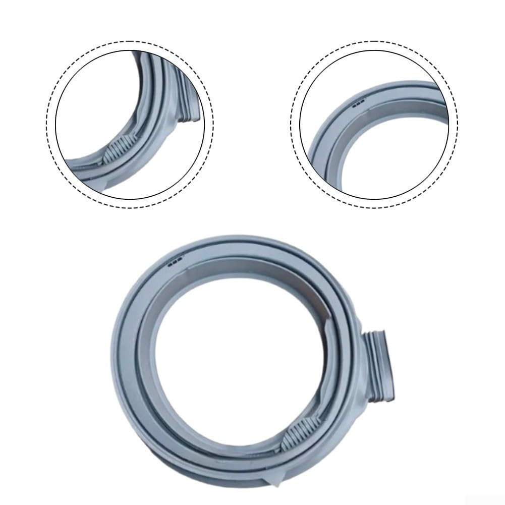 DC64-03875A - Manguito para puerta de lavadora con carga frontal, para junta de goma resistente como repuesto para evitar fugas de agua, junta de puerta gris tamaño estándar