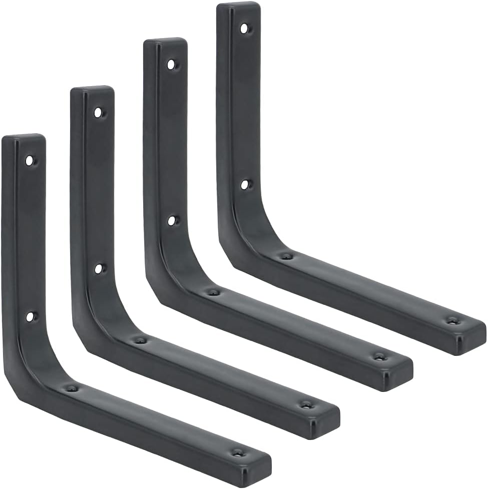 AddGrace Black Shelf Brackets, Modern Decorative Brackets