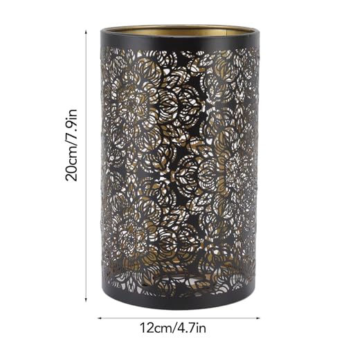 2Pcs Metal Lamp Shade Small, Bedside Table Lamp Shade Vintage Black Decorative Lamp Shades for Bedroom Living Room Office - Image 2