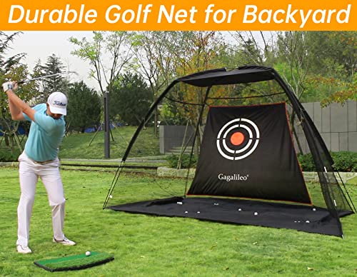 Golf Practice Net Golf Net For Backyard Golf Nets For Indoor Use Driving Range Net Golf Hitting Nets 12X7X6.6Ft Home Driving Range Golf Equipment With Target And Carry Bag(Pro Black) #TOP5