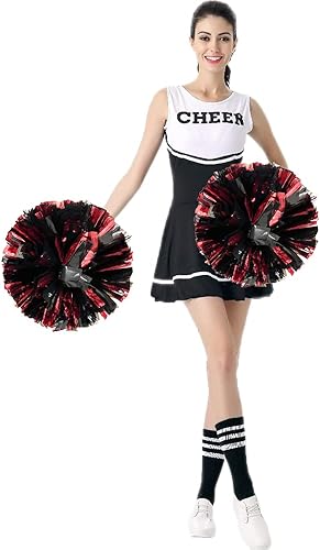 Miniatura 6 de Puzine Juego de 4 aros con pompones de 13pulgadas, lámina de aluminio, metálicos, aro de plástico, 3.53onzas