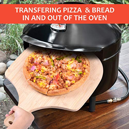 Pizza Peel, Premium Bamboo Pizza Spatula Paddle Cutting Board Handle (Baking Pizza, Bread, Cutting Fruit, Vegetables, Cheese)