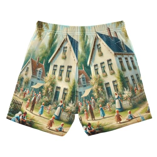 Farmhouse Trees Life Boys Swim Trunks Quick Dry Toddler Swimsuit Boy Bathing Suits Board Shorts Swimwear 3T Multi2
