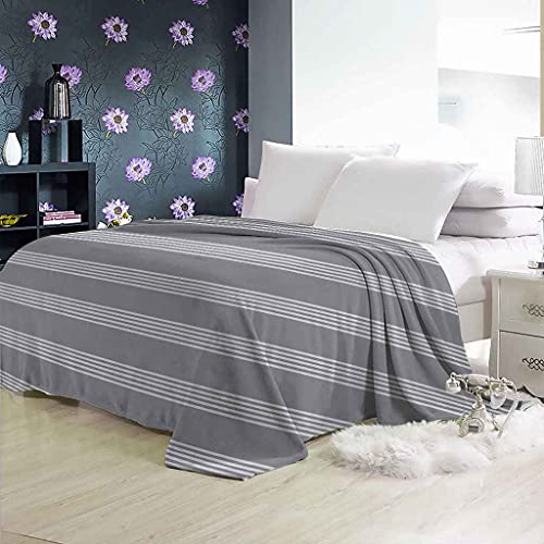 Couverture microfibre douce à lignes 3D grises pour intérieur moderne - 3