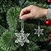 Glass Snowflake Icicle Ornaments for Christmas Tree Decorations - 18Pcs Clear Glass Ornaments Set for Christmas Tree Winter New Year Party Decor Supplies