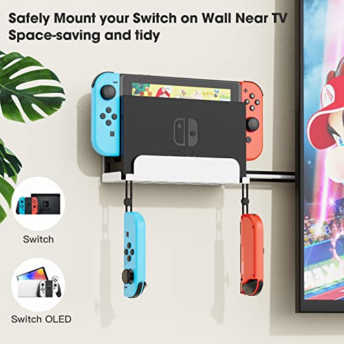 Kunsluck Wall Mount For Switch And Switch Oled, Metal Wall Mount Holder To Safely Store Your Switch Near Or Behind Tv (White) #TOP1