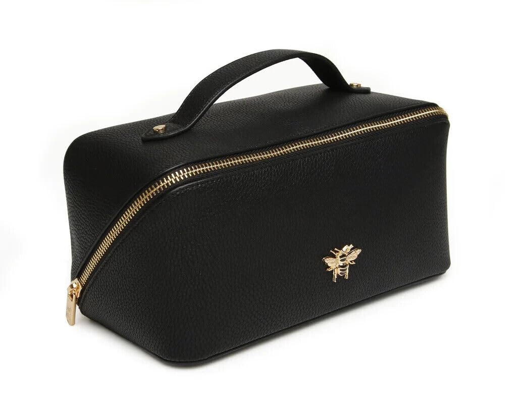 Luksusowe etui na kosmetyki marki Alice Wheeler London Train Case kosmetyczka kosmetyczka dla kobiet 3! Różne rozmiary, Czarny, Mini, Kosmetyczka
