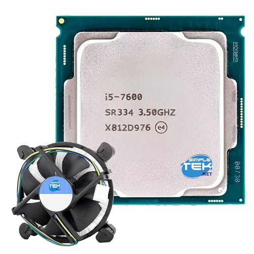 SIMPLETEK - Procesador de sobremesa Core i5‑7600 LGA 1151, 4 núcleos/4 hilos, 3,50 GHz boost hasta 4,10 GHz, 6 MB de caché, bandeja - Disipador térmico incluido (reacondicionado)