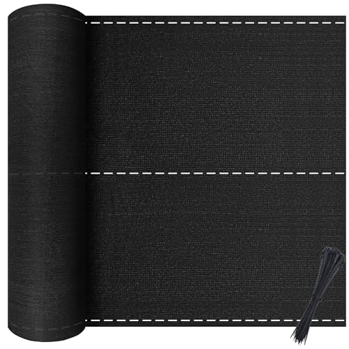 XINZI 120cm Höhe Balkon Sichtschutz Zaunblende 150g/m² HDPE Windschutznetz mit ösen & Kabelbinder Wetterfest Beschattungsnetz Anthrazit Schattiernetz für Garten Terrassen Geländer (10m)