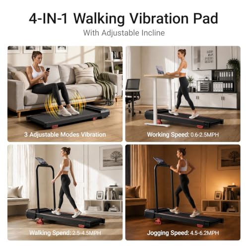 15% Incline Walking Pad with Vibration Plate 3 Vibration Modes - image 4