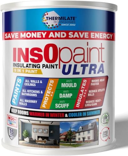 Thermilate InsOpaint Ultra Insulation Paint 5L Sage Green Matte - Energy Saving Long Lasting Acrylic Emulsion for Walls & Ceilings Anti-Condensation Mould Resistant Durable Thermal Protection