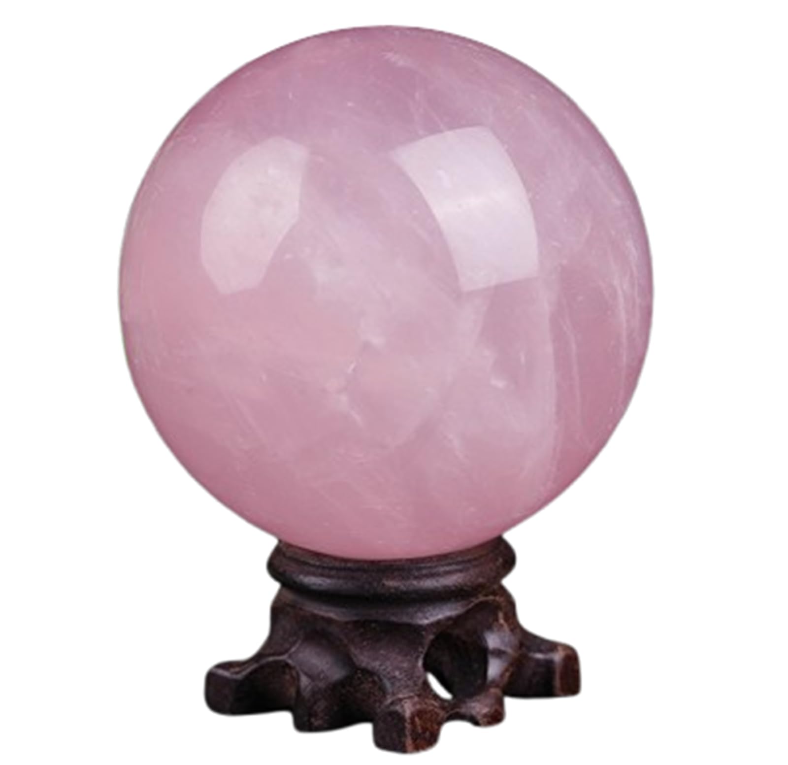 AUOQKQUT Crystal Ball Ornaments Hibiscus raw Stone Polished Home Office Desk for Feng Shui Divination Tabletop Fountain Decoration,30mm AUOQKQUT