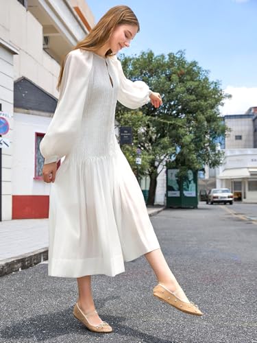 Coutgo Womens Mesh Ballet Flats Crystal Rhinestone Studded Comfortable Mary Jane Dress Shoes3