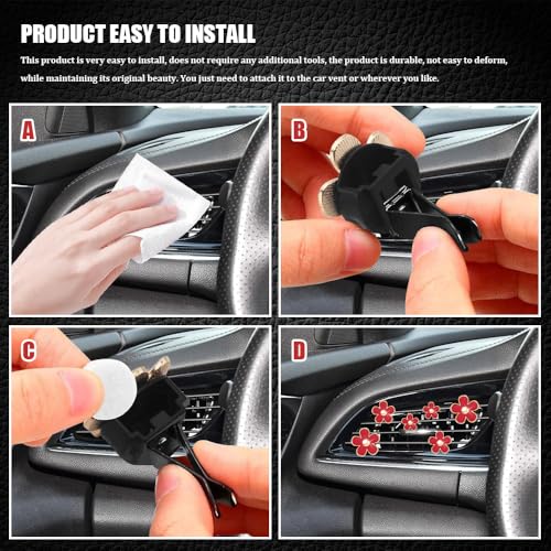 Image of 8PCS Daisy Flower Air Vent Clip Accessories, Air Conditioning Outlet Clip, Car Air Freshener Dashboard Accessories Charm, Auto Decorations Interior Universal Car Fresheners for Women