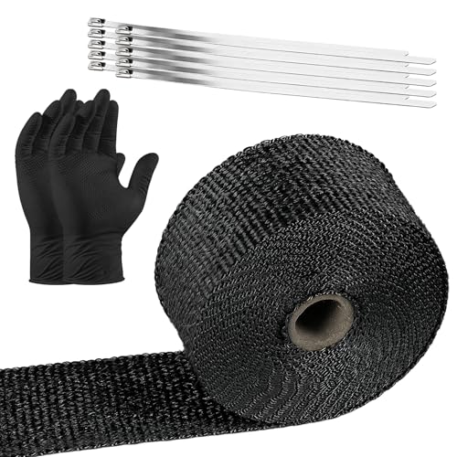 5M Car Exhaust Wrap Titanium Black Fiberglass Heat Insulation Roll