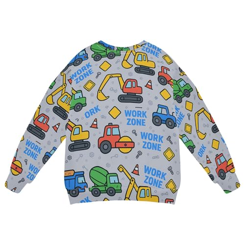 JUNZAN Construction Vehicles Gray Little Boys Hoodie Sweatshirt Fleece Tops Clothing Shirts Sports 4T2