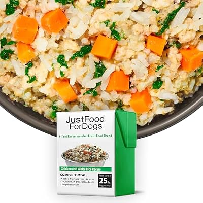 JustFoodForDogs Pantry Fresh Wet Dog Food, Complete Meal or Dog Food Topper, Chicken & White Rice Human Grade Dog Food Recipe - 12.5 oz (Pack of 12)