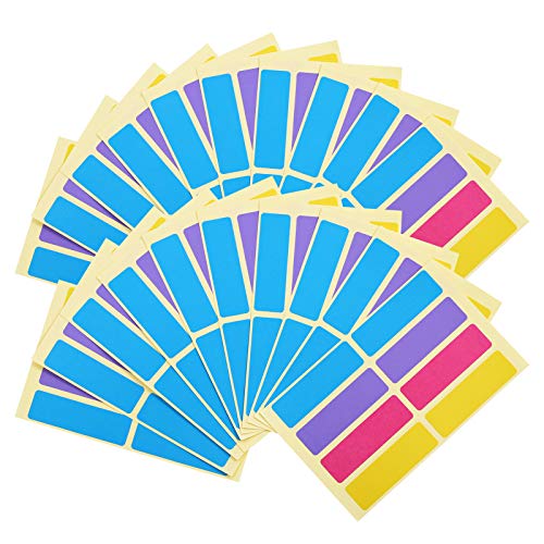 SKYDUE Removable Color Labels, 0.6 x 1.9inches, Rectangular, Assorted Colors, Pack of 160