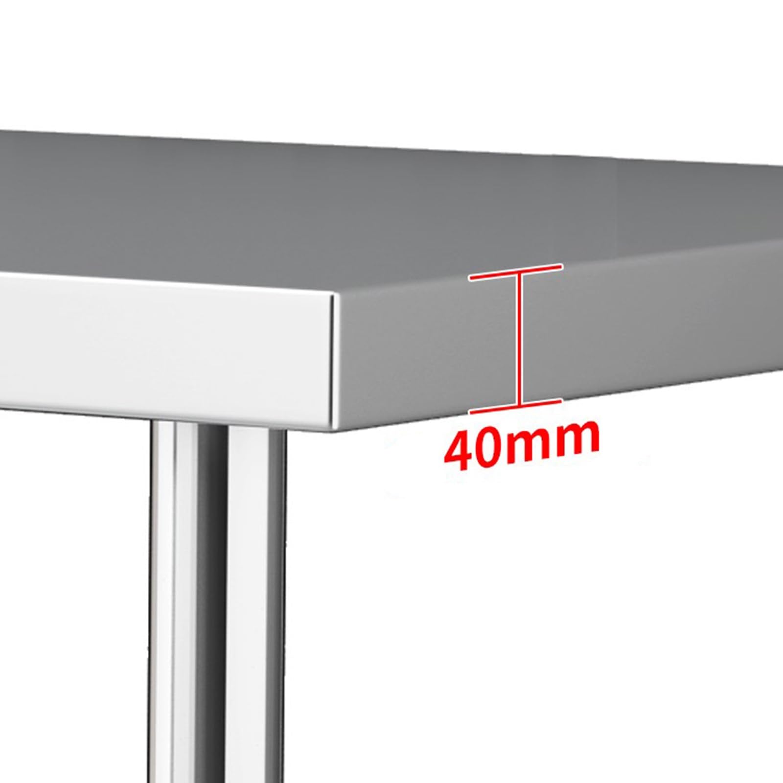 Banco de Trabajo de Acero Inoxidable de un Solo Nivel, Encimera de Cocina, Estante de Trabajo, Mesa de Preparación Multifuncional, Mesa de Corte, Mesa de Embalaje, Resistente Y Estable/50*30*