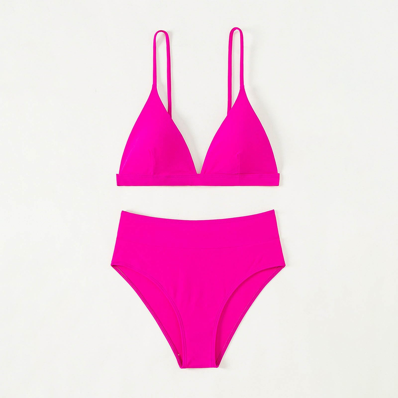Generisch Bikini pour femme - Maillot de bain - Maillot de bain 2 pièces avec haut push-up - Maillot de bain deux pièces avec imprimé froncé - Tankini