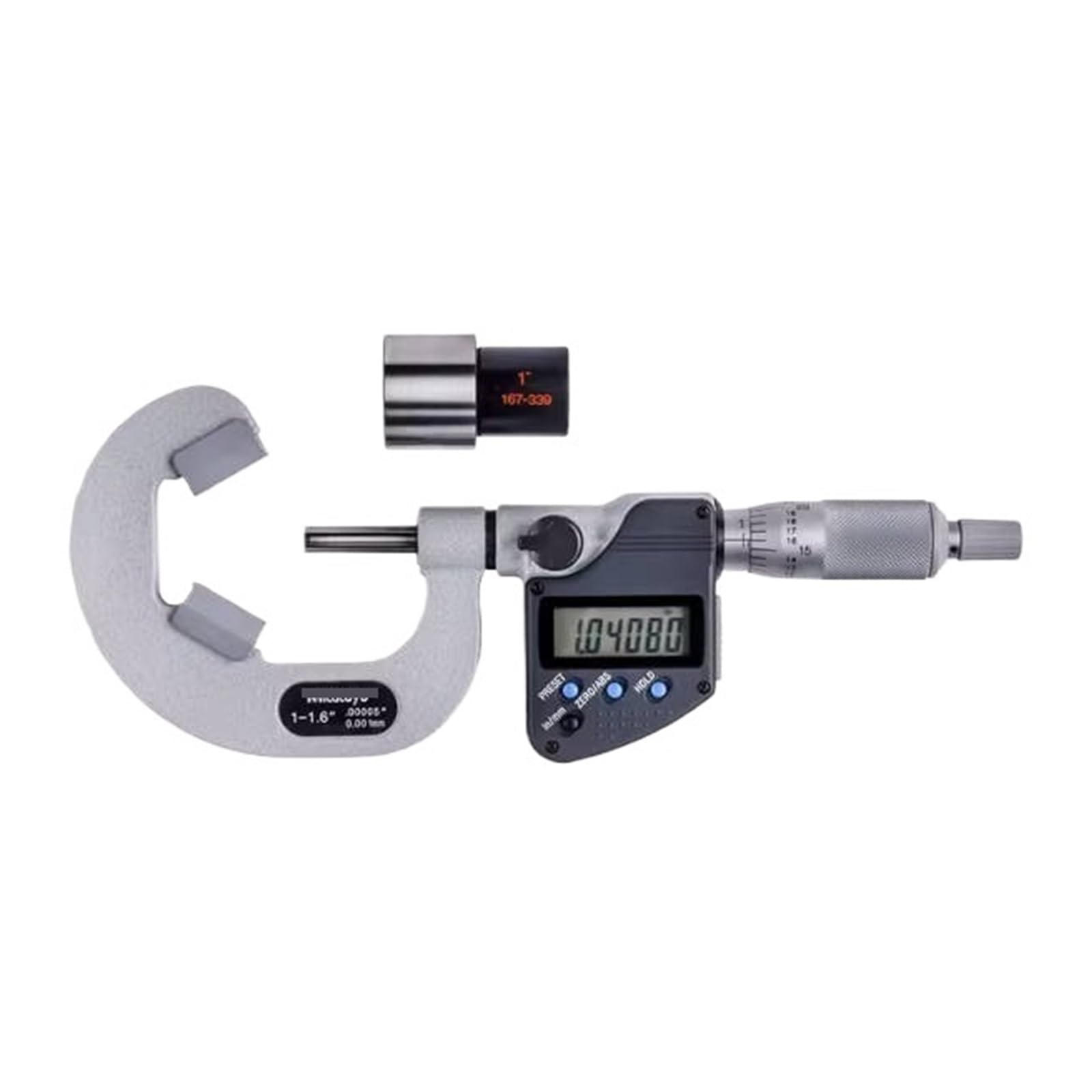 AWWVRLMM V-Anvil Outside Micrometer 314-353-30 1-1.6" Caliper Type with Carbide Tips Machinist Tool for Metalworking