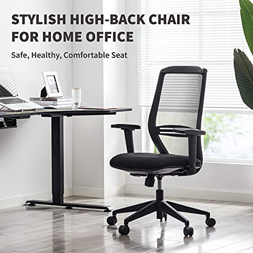 Klg Tech Ergonomic Office Chair, High Back Office Chair With Lumbar Support, Black Mesh Back Big And Tall Office Chair, Height Adjustable Swivel Office Desk Chairs For Home And Office #TOP5