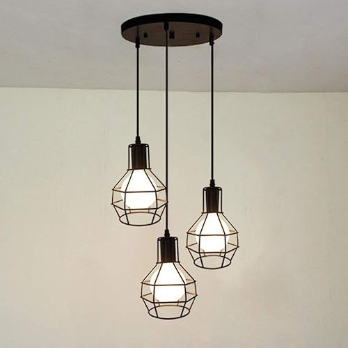 Lámpara de techo industrial retro lámpara de techo industrial regulable casquillo E27 para sala de estar, comedor, restaurante