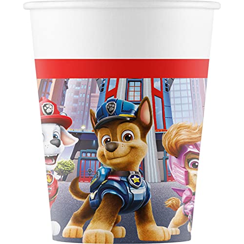 Procos 93508 Lot de 8 gobelets jetables en papier pour fête Paw Patrol The Movie 200 ml