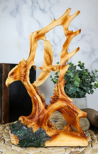Wood Carved American Bald Eagle Statue