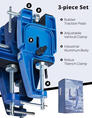 DEERFAMY Ski and Snowboard Vises for Tuning,Repair and Waxing，Non-Slip Snowboard Clamp with Rubber Pads, Vice Grips for Ski/Snowboard Tuning Equipment，3 Pieces/2 Pieces Set - Thumbnail 2