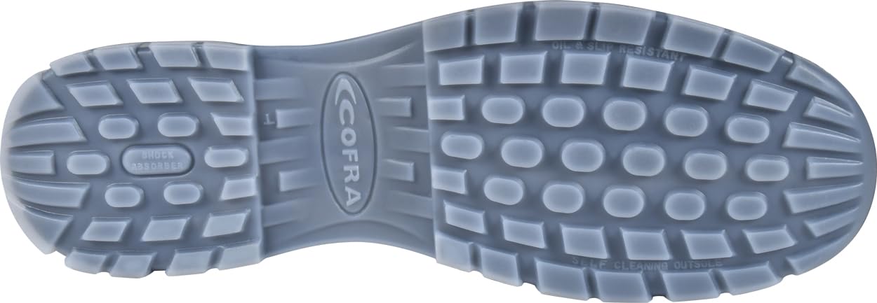 COFRA RIEMANN ESD S1PL FO SR 47 Größe 47 Sicherheits-Arbeitsschuh für Damen, Damen-Stiefelette aus schwarzem, wasserabweisendem Leder