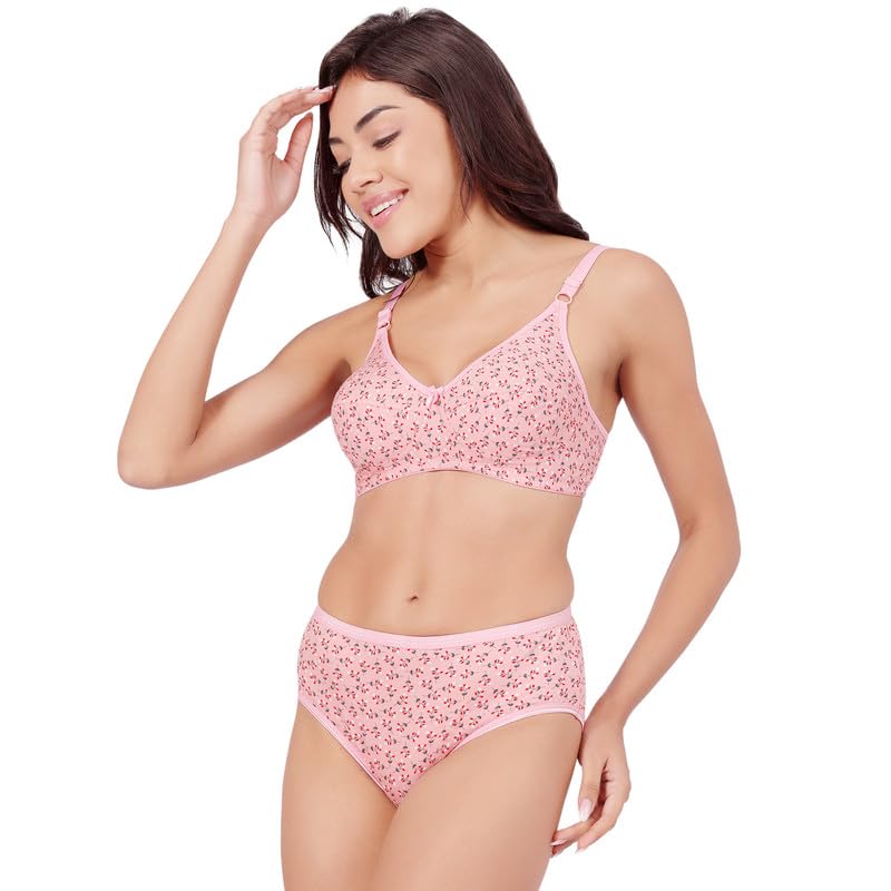 bodycare Women's Assorted Prints Combed Cotton Bra & Panty Set 6450A-picture-17