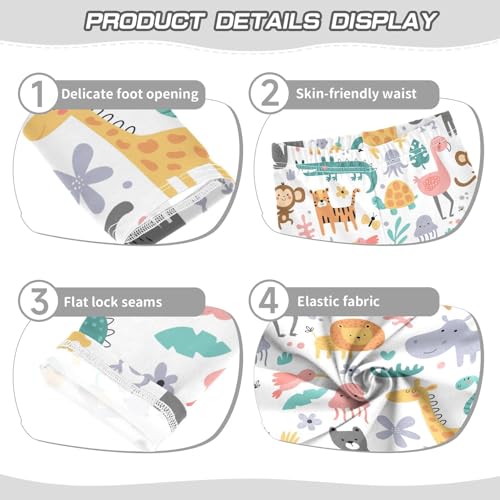 Jungle Animal Girls Leggings,Workout Leggings for Girls Toddler Athletic Leggings Size for 3-10T3