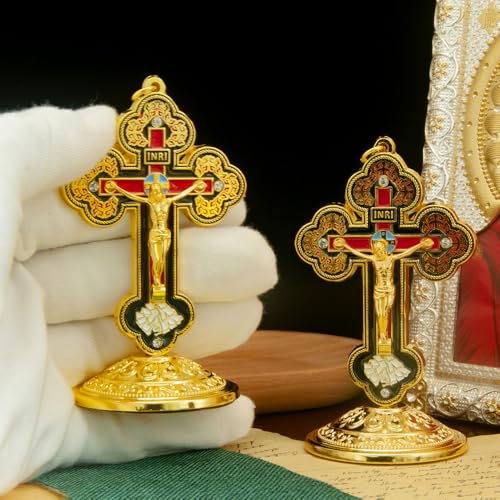 RZRHMUHN Cruz catolicista, cruz em pé para catolicismo, crucifixo realista, presente religioso, deco