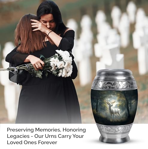 Image of Deer Urn Mini Cremation Urns for Human Ashes Adult Female 3 Inch 2 Qty | Decorative Burial Urns Funeral Urn
