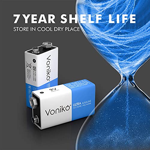 Voniko MORZA/VA501 9V Batteries - Alkaline 9V Battery 4 Pack thumb #3